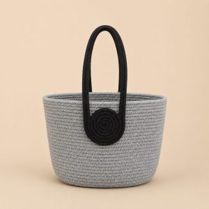 Braided Basket Black & Grey