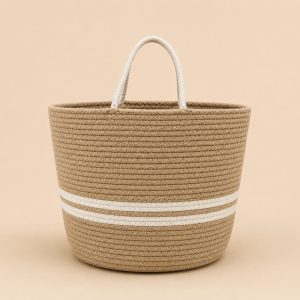 Braided Basket Nat & beige With Handles