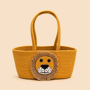 Braided Basket Yellow Lion