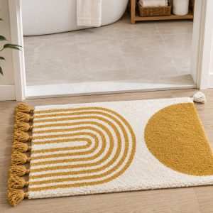 Bathmat Yellow & White